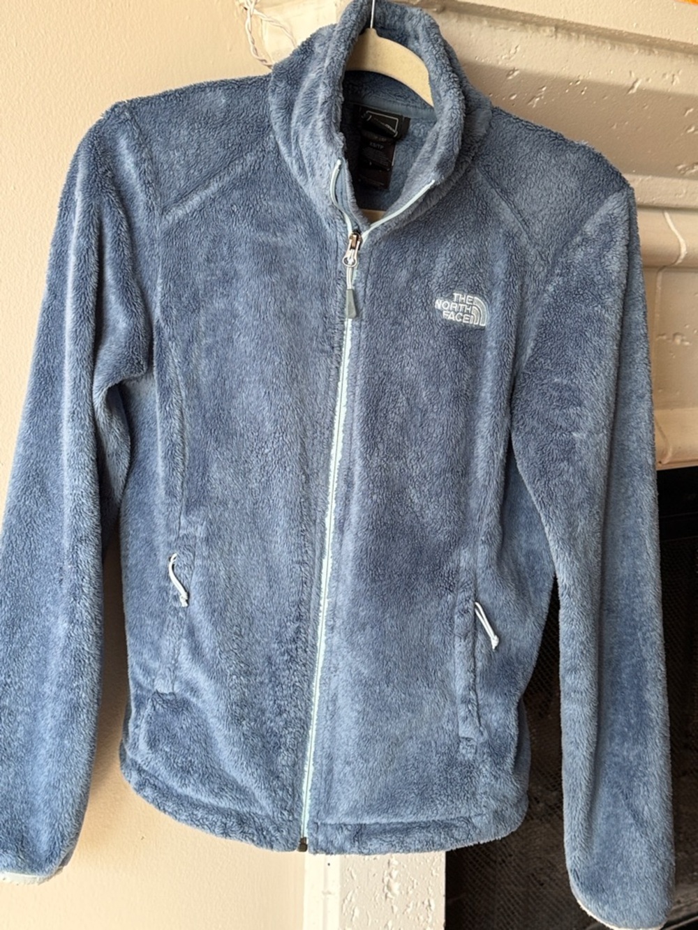 The North Face Plush Fleece Jacket in Dusty Blue